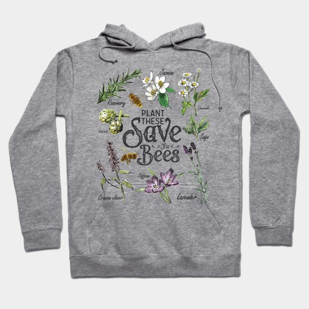 Save the Bees Art Gift Hoodie by USProudness